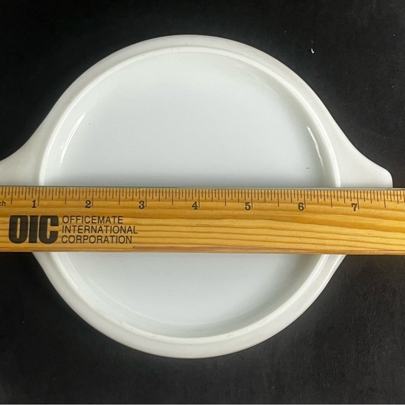 vintage pyrex lid brown white 20-c5 tab handles casserole lid replacement - Picture 3 of 8